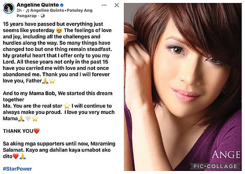 ANGELINE Quinto marks 15 years in showbiz journey.
