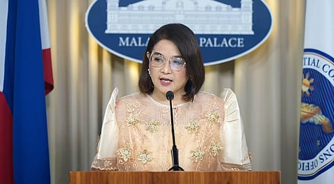 SCREEN grab from the broadcast of Palace press officer undersecretary Claire Castro's press briefing this Saturday.