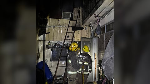 FIREFIGHTERS race against time to douse the blaze that engulfed a residential area on D. Gomez Street in Barangay Tejeros, Makati City.
