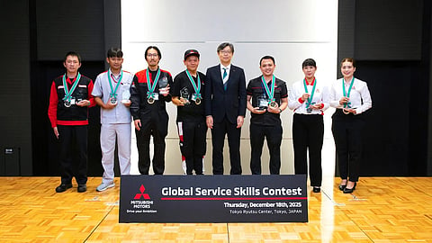 CHAMPIONS from different countries gather on stage at the Global Service Skills Contest in Tokyo, Japan.