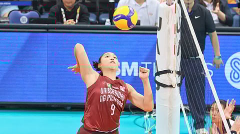 NINA Ytang rises to the occasion in the UP Fighting Maroons’ 17-25, 19-25, 25-22, 25-23, 16-14 victory over the Ateneo Blue Eagles in Season 88 UAAP women’s volleyball tournament.