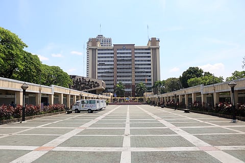 The front of the legislative building of Quezon City Hall.