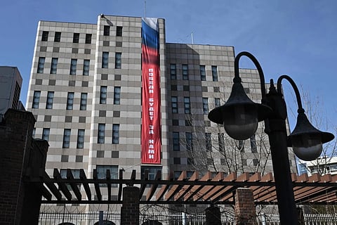 South Korea protests Russian embassy 'victory' banner