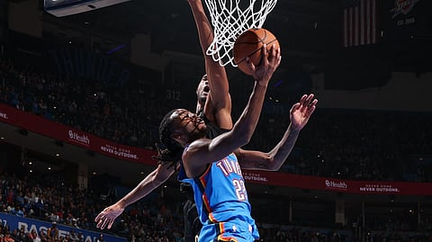 CASON Wallace and the Oklahoma City Thunder catch fire from the rainbow area to post a 121-113 win over the Cleveland Cavaliers in the NBA regular season.