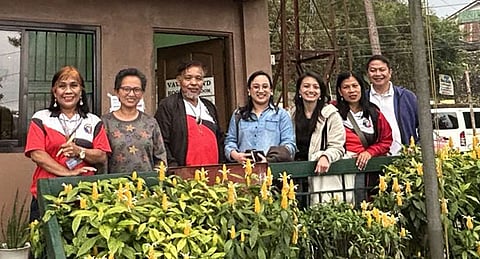 From Left to Right: SB Member Grace Mayos, Gibraltar PWD Sector Head, Mrs. Emily Malecdan, Barangay Captain Nemesio Huag, Krishia Ellis, CEO of Salin PH, Elke Kayle Cadangen, President of Green Haven / Tingi Station, SB Member Zenaida Dana, and Wally Panganiban, Nutriasia Corporate Affairs Manager.