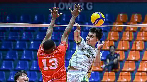 JEFF Abuniawan delivers a booming kill to lead Alpha Insurance to a 25-23, 25-18, 25-19 win over AEP Cabstar in the 2026 Spikers’ Turf Open Conference.