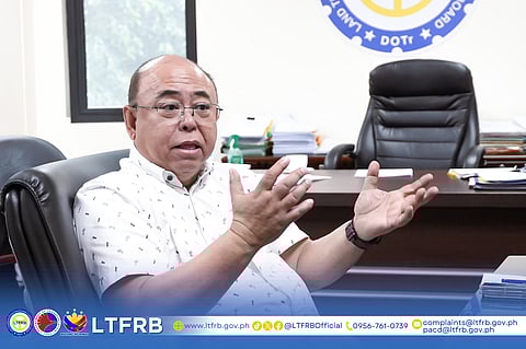 Land Transportation Franchising and Regulatory Board Chairperson Atty. Vigor D. Mendoza II during his meeting with National Press Club President Leonol Absola last Friday.