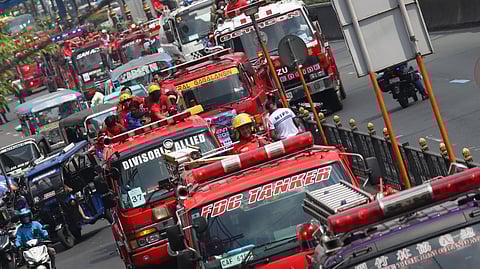 FIRE volunteers and rescue groups roll through Manila’s major streets, setting the tone for the start of Fire Prevention Month.