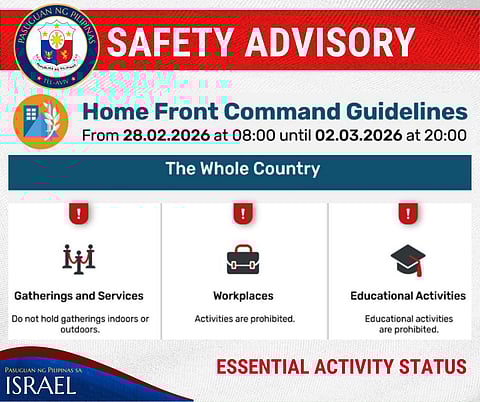 Filipinos in Israel urged to stay indoors amid Iran-Israel tension