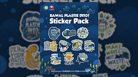 THE ‘Bawal Plastik Dito’ digital stickers can be downloaded on Telegram and Viber for sharing to users of the social media apps.