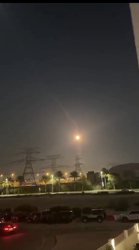 Actual footage of a rocket launch in Dubai, Sunday dawn.