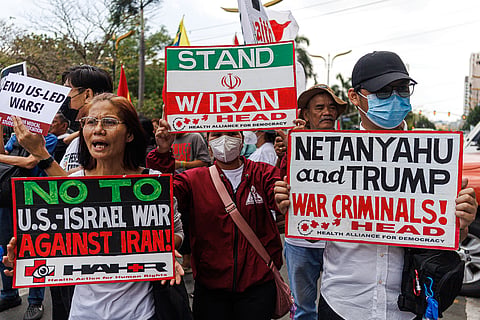 Filipino activists rally condemning the US-Israel-Iran attacks.