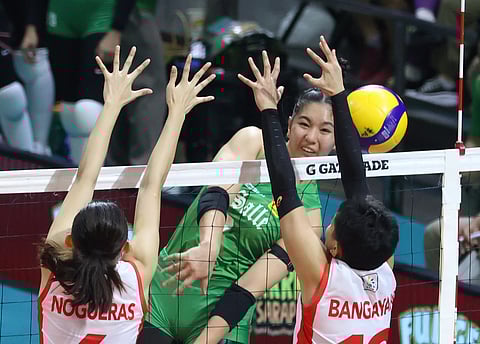 Shevanna Laput makes a smashing return to active duty in La Salle’s 25-15, 25-20, 25-19 victory over University of the East on Saturday for its fifth straight win in Season 88 UAAP women’s volleyball tournament at the Smart Araneta Coliseum.