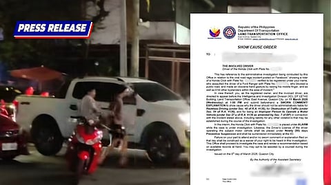 LTO summons rider in QC road rage assault