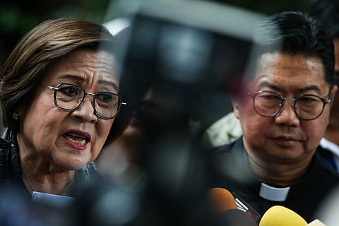 House Senior Deputy Minority Leader Leila de Lima and 2025 Ramon Magsaysay Award awardee Fr. Flavie Villanueva filed a perjury case at the Department of Justice on Monday, 09 March 2026, against 18 former Marines who claimed to have delivered cash for former representative Zaldy Co.