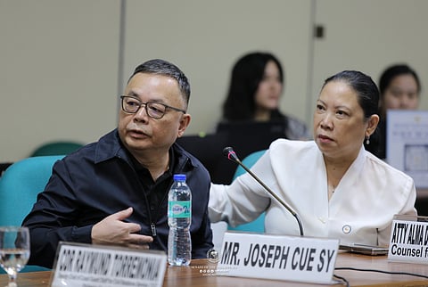 Mining tycoon Joseph Sy, an alleged Chinese national accused of falsifying his Filipino citizenship, attends a Senate hearing on Monday, 9 March into the prevalence of fraudulent birth certificates obtained by foreign nationals.