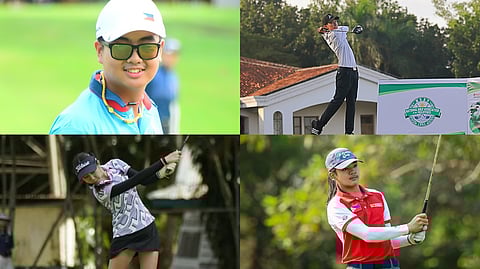 JGFP World Junior Team Championship participants Vito Sarines (below, right), Geoff Tan (top, left), Tristan Jefferson (top, right) and Nicole Gan (below left).