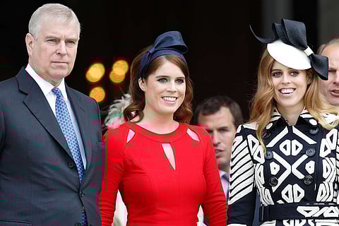 Then Prince Andrew, with daughters Princess Eugenie and Princess Beatrice attending St. Paul’s Cathedral in London, 10 June, 2016.