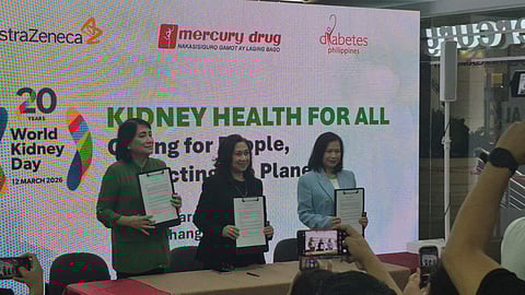 (left) Cora Lim; Vice President for Merchandising, Mercury Drug Corporation, (middle) Dr. Fatima Tiu; Diabetes Philippines, (right) Dr. Cyril Tolosa; Medical Director AstraZenica Philippines