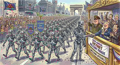 IN the American film ‘The Terminator’ released in 1984 and starring Arnold Schwarzenegger, AI-controlled robots fight humans.