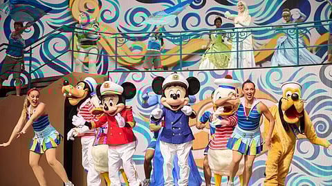 CAPTAIN Mickey Mouse and friends perform in ‘Let’s Set Sail’ onboard Disney Adventure.