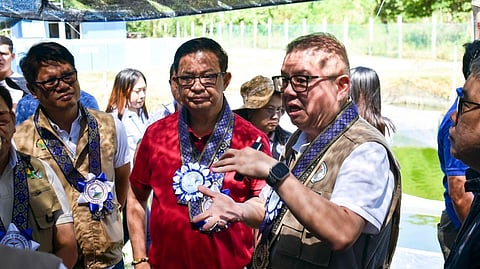 THE DEPARTMENT of Agriculture Secretary Francisco ‘Kiko’ T. Laurel Jr. leads the awarding and turnover of P65 million in agricultural support to farmers and fisherfolk in Libon, Albay, on 12 March. The program, themed ‘Masaganang Agrikultura, Maunlad na Ekonomiya,’ also includes P500 million for Pantao Port upgrades, with officials from DA Region V, BFAR Region V, APAO, and the provincial government in attendance.