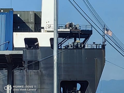 US Navy logistics ship dock at Gate 6 Macabalan Port Macabalan Cagayan de Oro city.