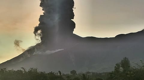 THE Kanlaon Volcano has displayed a moderate explosive eruption on Monday, and the summit explosion generated a 2-kilometer-high ash column drifting southwest, marking the volcano’s third major event this year following eruptions on 19 and 26 February.
