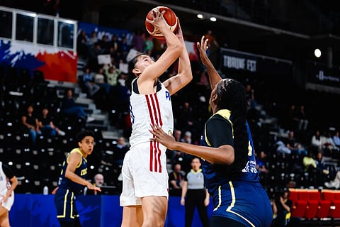KACEY BRINGS THE HEAT. Kacey dela Rosa delivered a dominant 25-point, 18-rebound outing for the Gilas Women as they beat Colombia in their final match in the FIBA Women’s Basketball World Cup Qualifying Tournament at the Astroballe in Lyon, France on Tuesday.