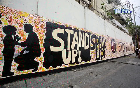 ANTI-bullying mural outside of the Ramon Magsaysay Cubao High School (RMCHS) in Quezon City made through the partnership of Safe Schools Philippines and the RMCHS-Supreme Secondary Learner Government.