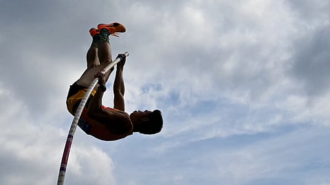 E.J. Obiena tries his luck in the presence of world-record holder Armand Duplantis in the World Athletics Indoor Championships in Poland.
