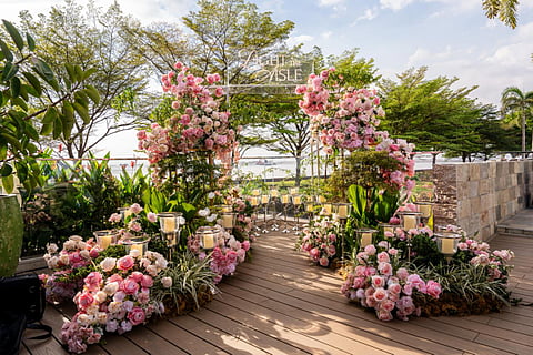 A ROMANTIC garden-inspired setup frames the Pool Bar & Grill at Solaire Resort Entertainment City, part of the 'Light the Aisle: A Luminous Beginning' bridal showcase happening this May.