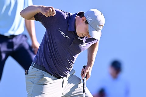 MATTHEW Fitzpatrick heaves a sigh of relief after sinking a 14-foot birdie putt that gave him the US PGA Tour Valspar Championship title on Sunday.