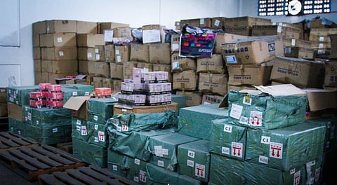 The seized P1.4 billion worth of illicit vaporized nicotine products.