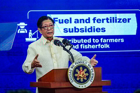 PRESIDENT Ferdinand R. Marcos Jr. holds a briefing to update the government on its steps to protect Filipinos from the impacts of rising global oil prices caused by the war in the Middle East and the disruption of shipments through the Strait of Hormuz, at the Kalayaan Hall in Malacañang.