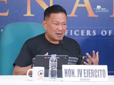 Senator JV Ejercito speaks to the members of the press in a Kapehan sa Senado conference on Wednesday, 25 March, 2026 in Pasay City. The Senator answered questions about State of national emergency for energy in the country announced by The Palace yesterday.