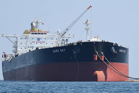 THE Sierra Leone-flagged Sara Sky, which is carrying crude oil from Russia, is seen anchored at Limay port, Bataan province on March 26, 2026. A ship carrying more than 700,000 barrels of Russian crude oil has arrived in the Philippines, a source with knowledge of the matter told AFP on March 26, days after the country declared a national energy emergency over the Middle East war.