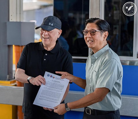 San Miguel chairman and CEO Ramon Ang and President Ferdinand Marcos Jr.