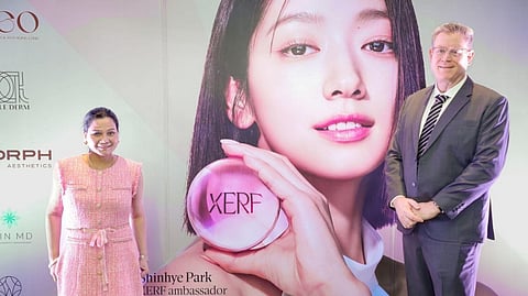 CHERRYL Glazer, president and CEO of SpectruMed Inc. (left), and Doron Glazer, chairman of SpectruMed Inc., with Park Shin-hye, global brand ambassador of XERF, bring global beauty and innovation together at the XERF Xperience.