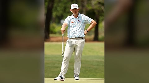 RICO Hoey surveys the sixth green during the opening round of the Texas Children’s Houston Open at Memorial Park Golf Course on Friday.