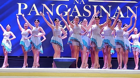 THE 19 candidates take part in the opening number during the Press Presentation and Official Sashing Ceremony.