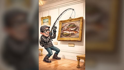 THIEFS made off with ‘Fish’ by Auguste Renoir.