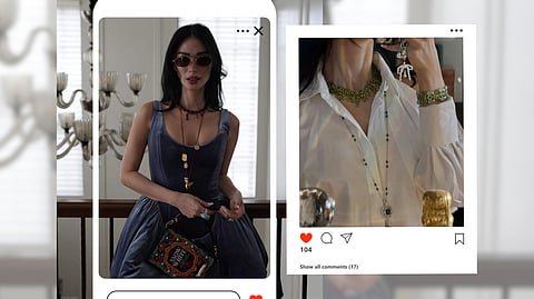FASHION icon Heart Evangelista. (Inset) She transformed old accessories into a stunning handcrafted necklace that shines as brightly as her influence.