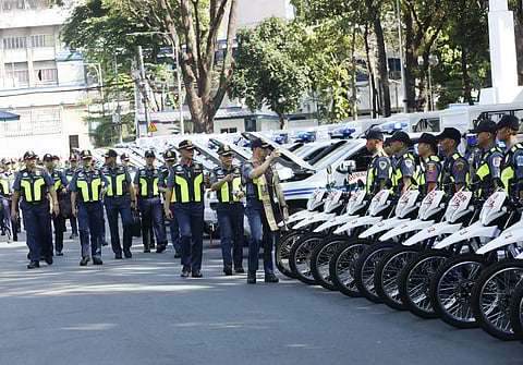 PHILIPPINE National Police chief Police General Jose Melencio Nartatez Jr. leads the blessing of the more than 5,000 newly procured equipment including vehicles and operational gear on Wednesday.