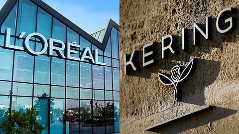 The Paris offices of L’Oréal (left) and Kering (right), where the deal bringing Creed, Bottega Veneta, and Balenciaga beauty under L’Oréal’s umbrella was finalized.
