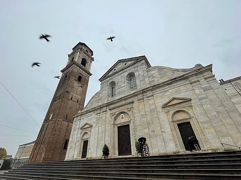 Shroud of Turin church facade in Turin, Italy.