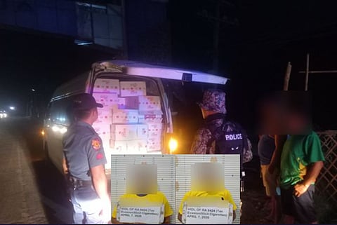 Joint personnel of Zaragoza MPS and 1st PMFC, 2nd Maneuver Platoon successfully intercepted a vehicle loaded with illicit cigarettes during a checkpoint operation on April 6, 2026.