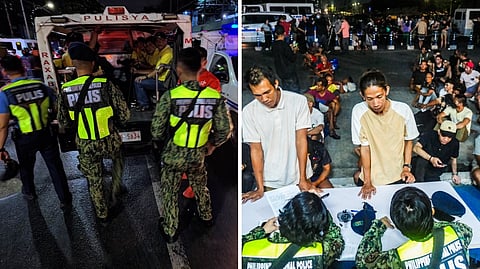 PERSONNEL from the Manila Police District, together with barangay officials, conduct a foot patrol in Barangay 123, Tondo, Manila to enforce local ordinances under the Department of the Interior and Local Government’s ‘Safer Cities Initiative.’