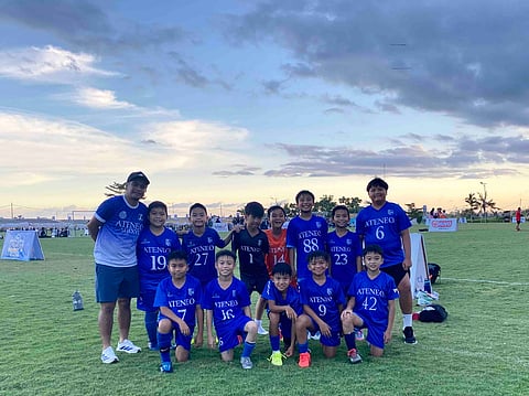 THE Ateneo Eaglets celebrate after ruling the 10U division of the Bali 7s Football Tournament in Indonesia. Shown are Mark Maravilla, Luc Lopez, Jacob Turla, Calvin San Diego, Paco Molina, Andres Prieto, Lucas Bulalacao, Miguel Tagarda, Marco Macaraig, Arby Soller, Diego Tagarda, Knox Angeles and Sandro Abadilla.