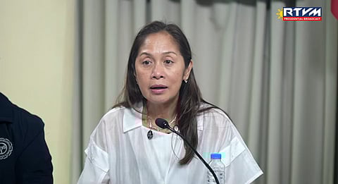DOE Secretary Sharon Garin in a press briefing with the MPC on 10 April.